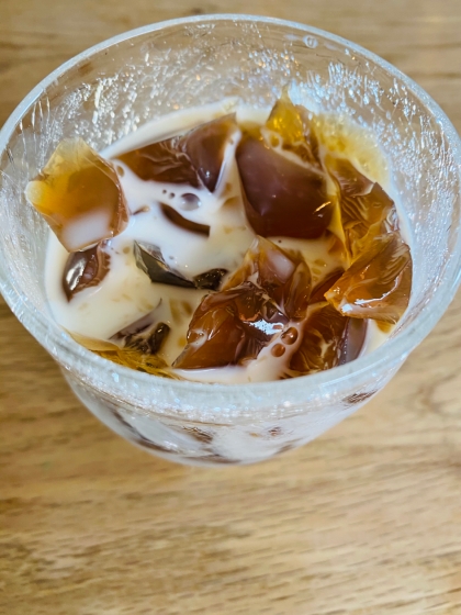 寒天コーヒーゼリーで作りました(^O^)朝からいただきました☆美味しいー(^O^)またよろしくお願いします。今日も一日楽しみます。