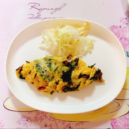 味付けなし！ひじきのオムレツ