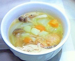 ローストチキンが余ったら～具だくさん食べるスープ