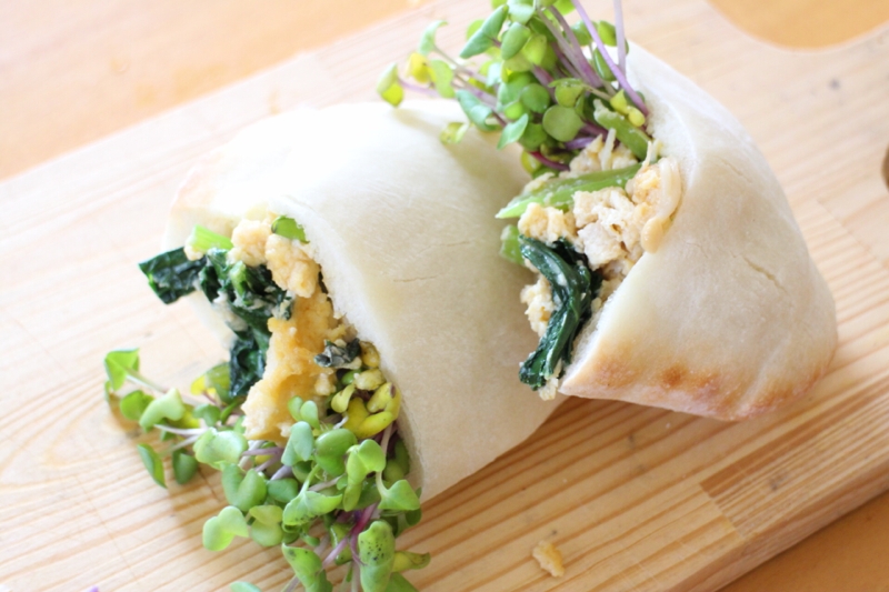 チョッキング♫小松菜卵のヘルシーピタサンド