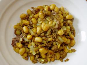大豆とひき肉のカレー炒め レシピ 作り方 By かばぽん 楽天レシピ
