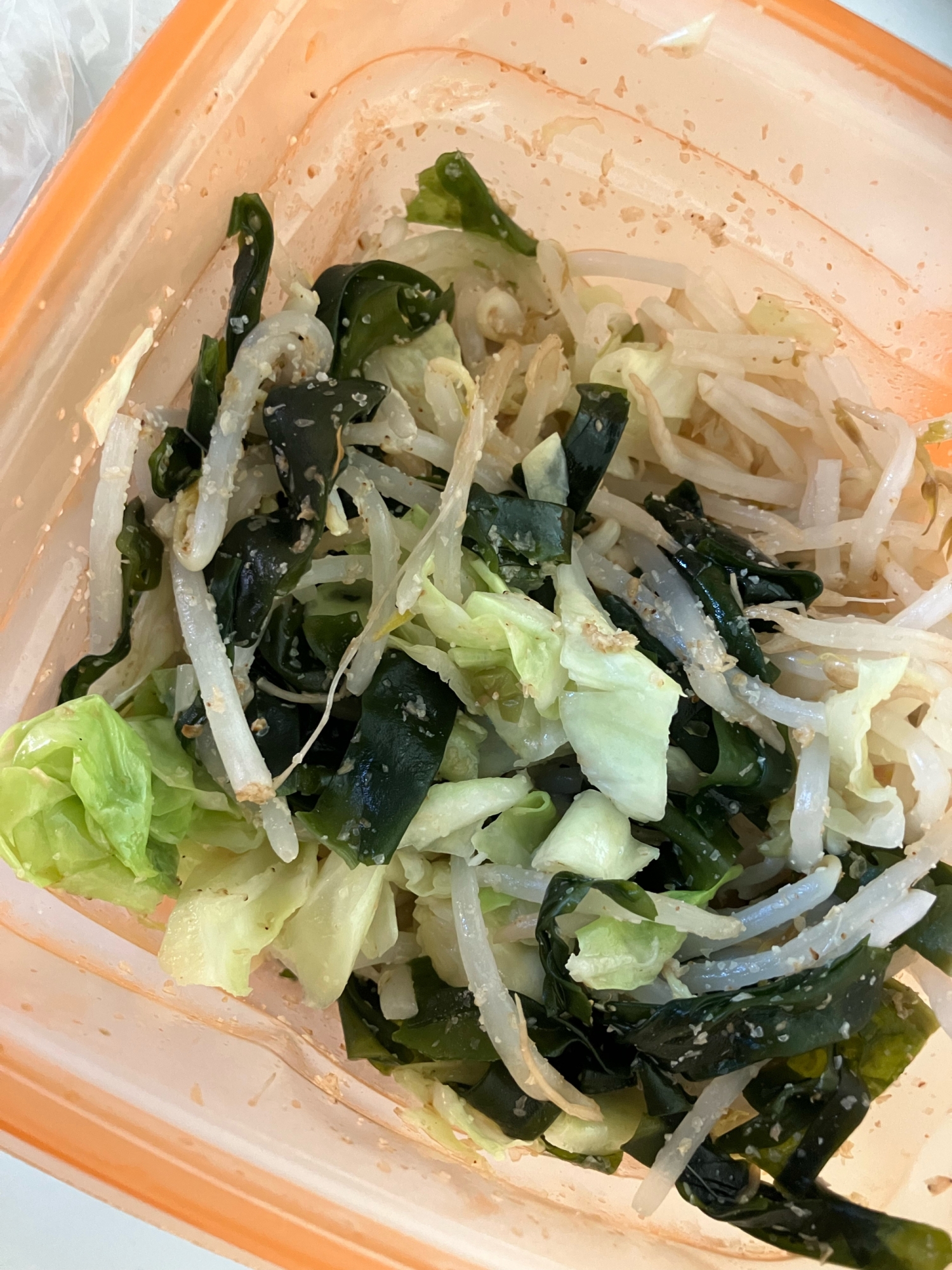 もやしと白菜とワカメごまサラダ
