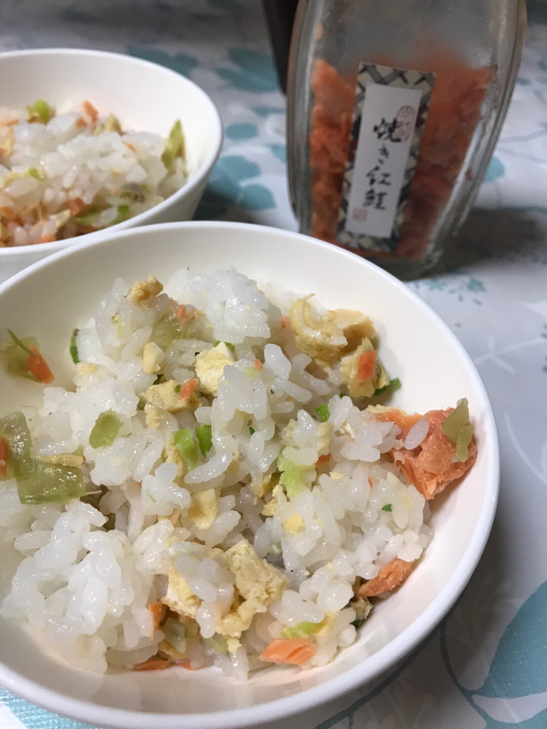 離乳食完了期☆焼き紅鮭とささげと卵の混ぜご飯☆