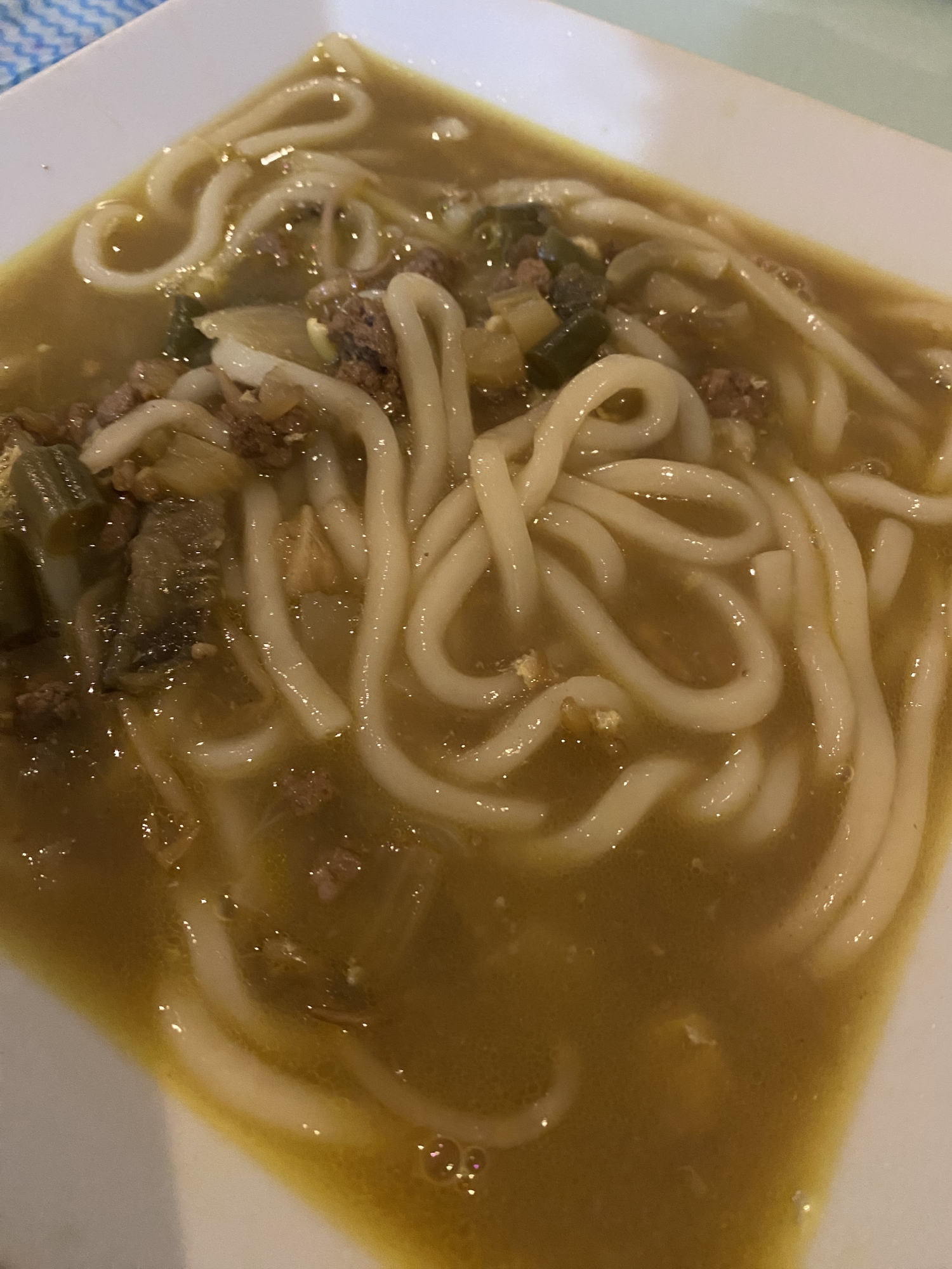 残りカレーで簡単カレーうどん❣️