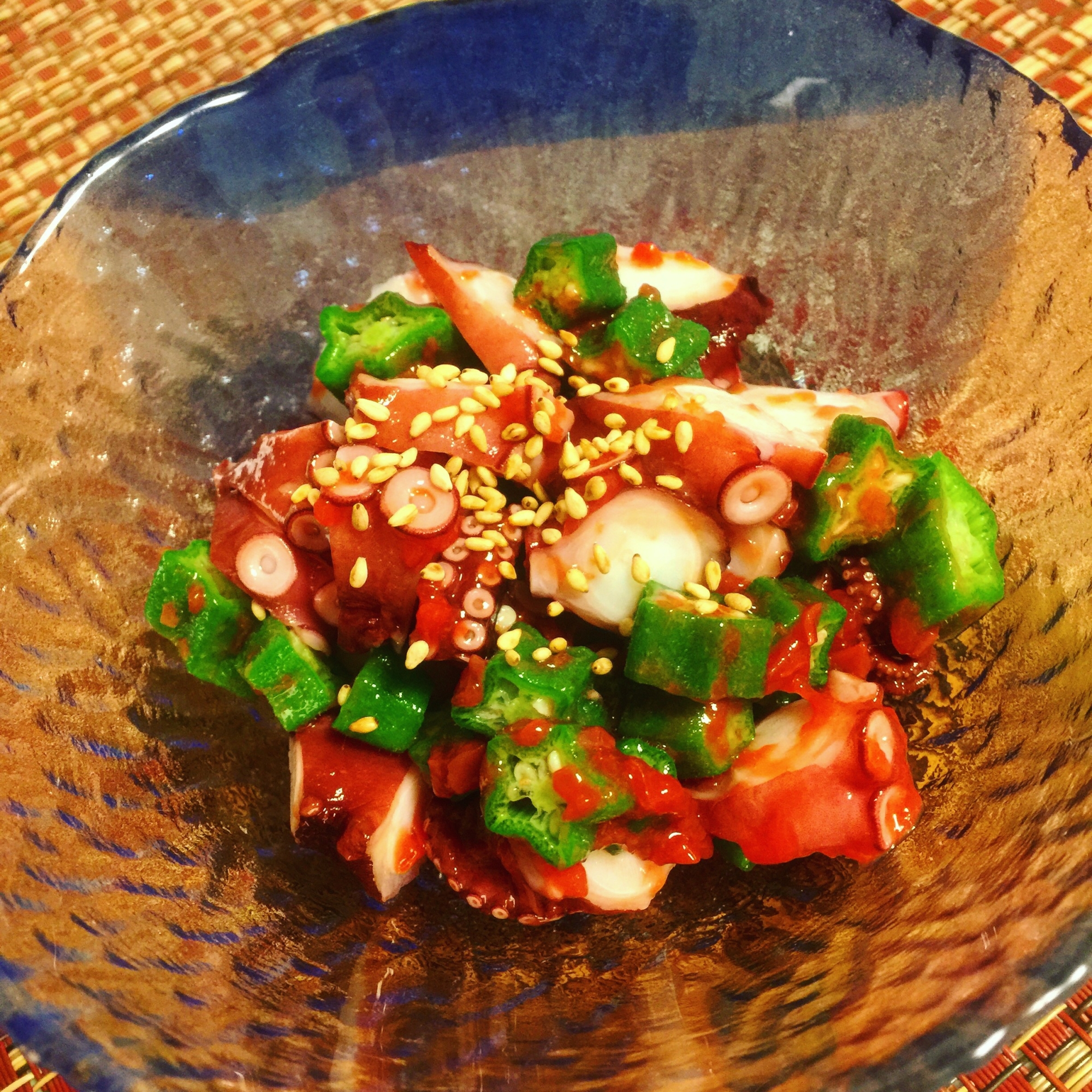 15. たことオクラの梅肉和え