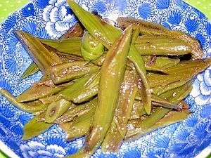 山菜・アザミの茎の炒め煮