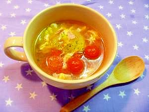 ミニトマトとセロリで簡単スープ☆