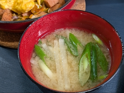 あけぼのマジックさん〜
今朝の汁物です♪
九条ネギたっぷりにしてみました。香りよくとっても美味しくいただきました〜行ってきます！
