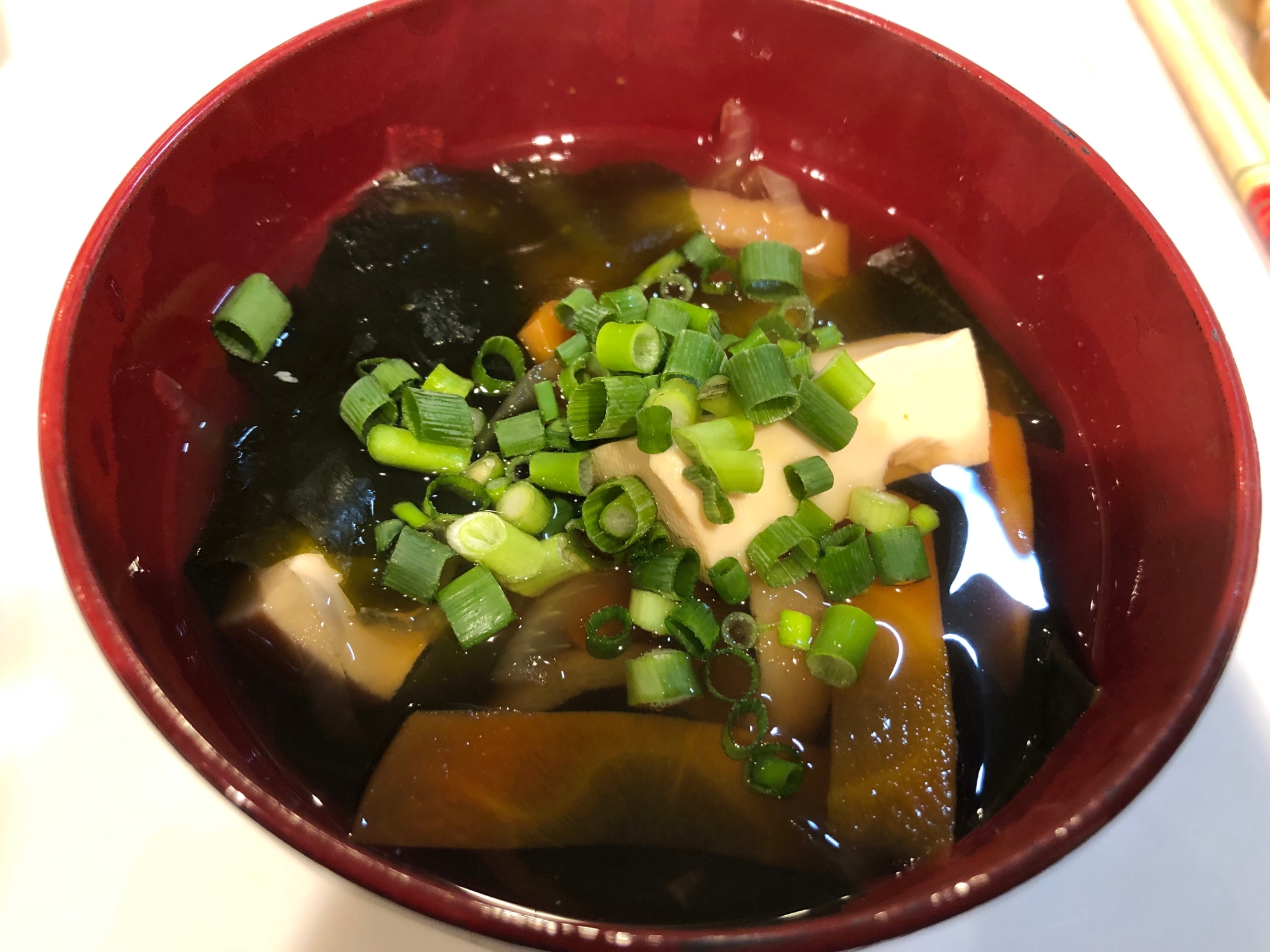 昆布つゆで作る我が家の豆腐汁