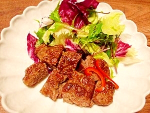 牛小間切れ肉 サイコロステーキ レシピ 作り方 By ブルーボリジ 楽天レシピ