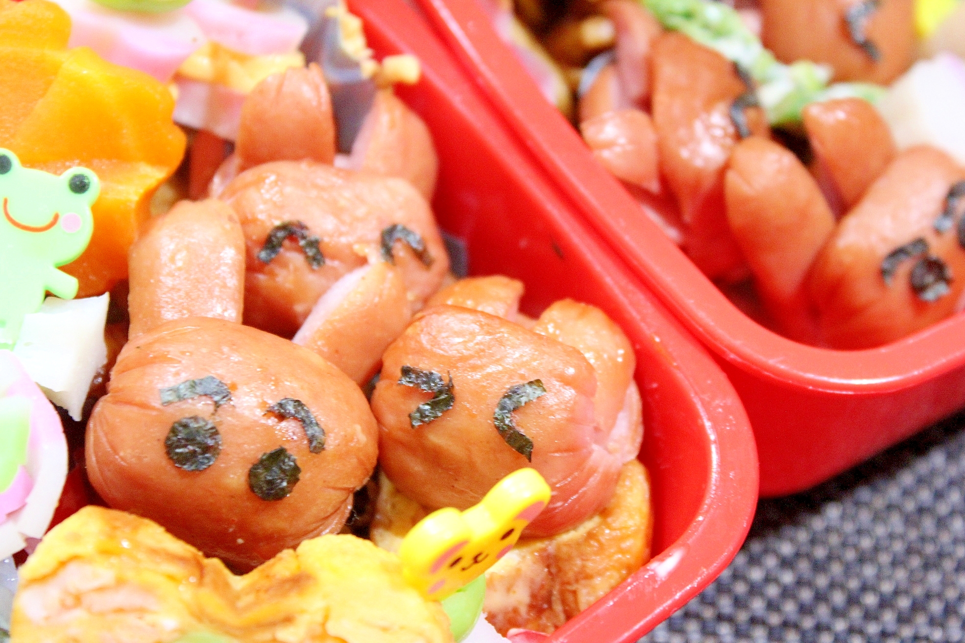 キャラ弁 ひとくちフランクで動物の飾り切り レシピ 作り方 By ラムちゃん1224 楽天レシピ キャラ弁 ひとくちフランクで動物の飾り切り レシピ 作り方 By ラムちゃん1224 楽天レシピ