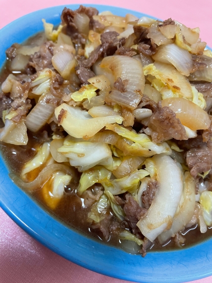 ♥牛肉とキャベツの甘辛炒め♥