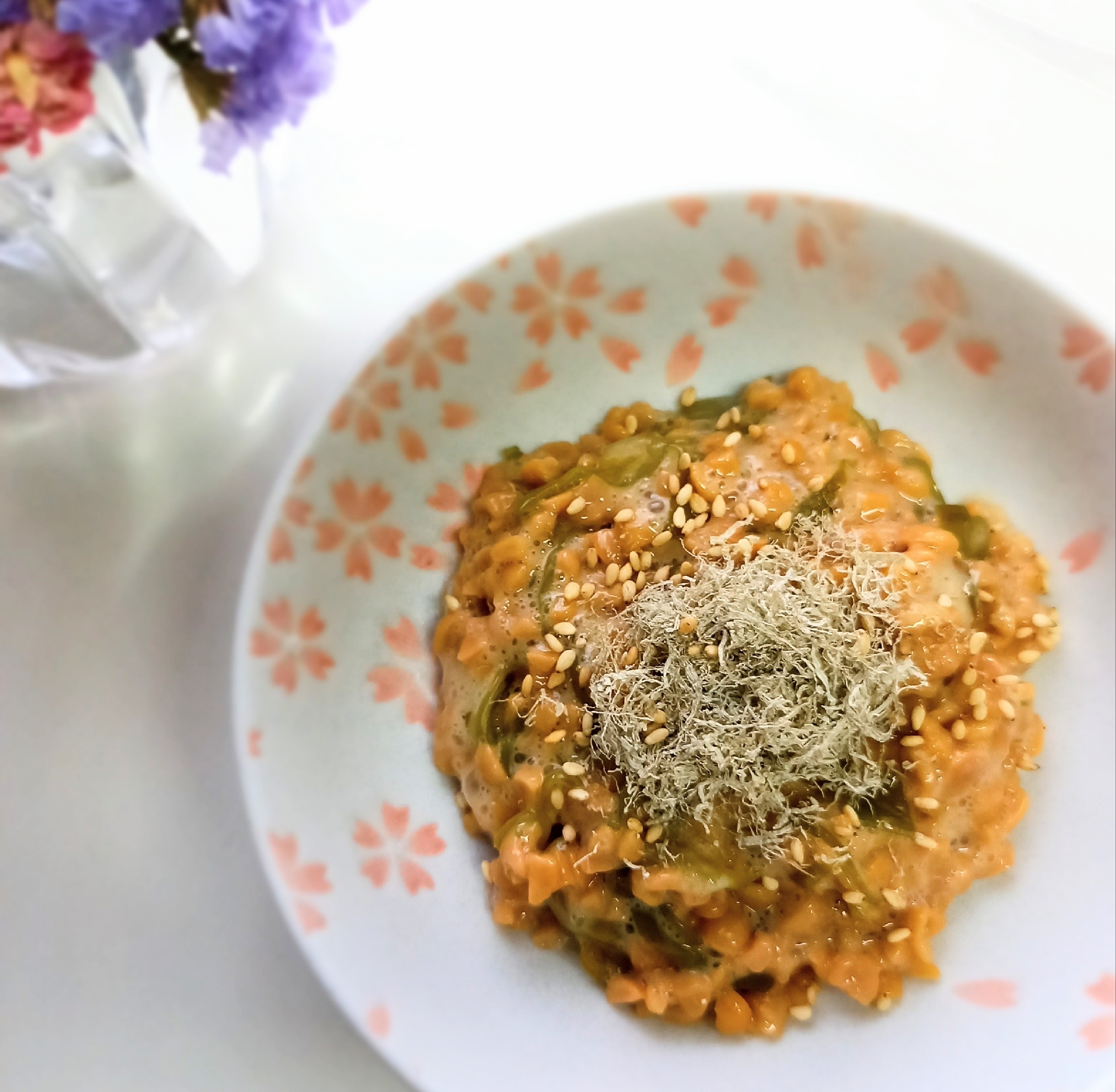 ねばとろᕷ*めかぶととろろ昆布のアレンジ納豆ꕤ୭*