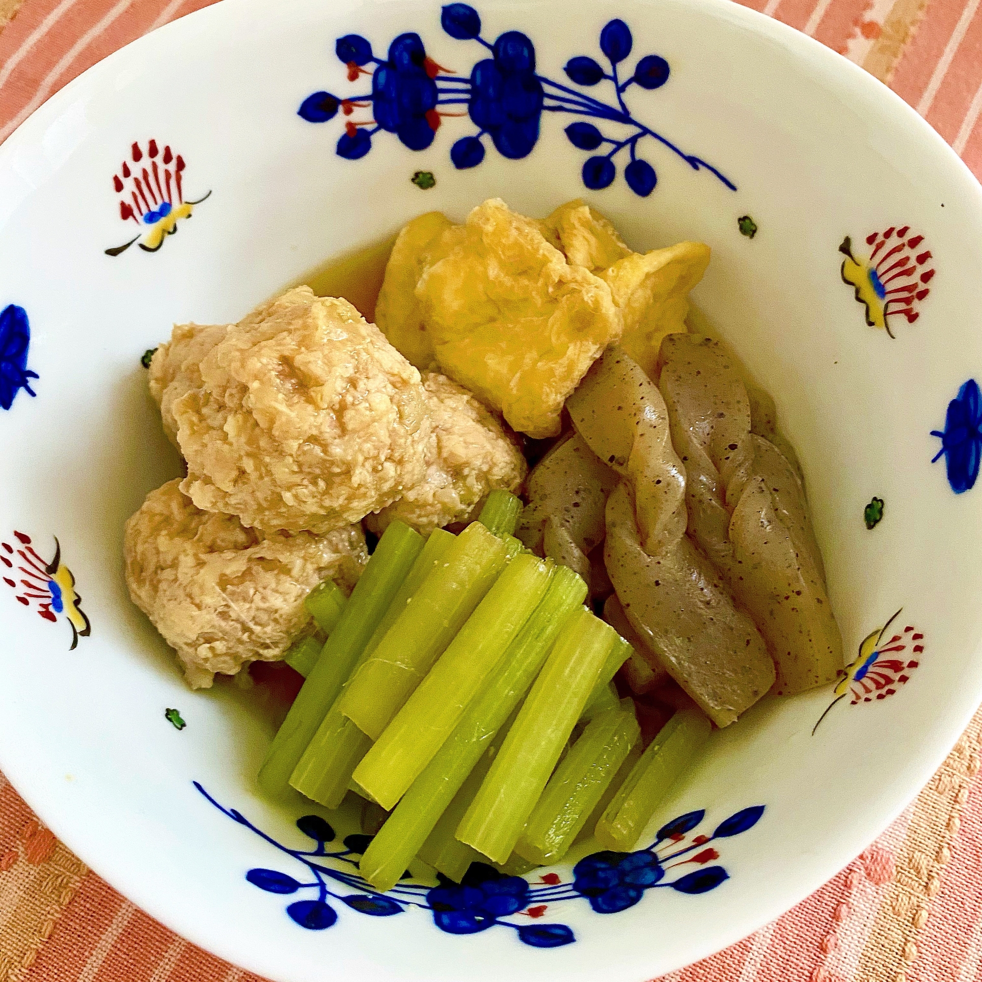 鶏団子と蕗の煮物