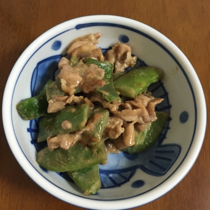 モロッコインゲンと豚肉のニンニク醤油炒め