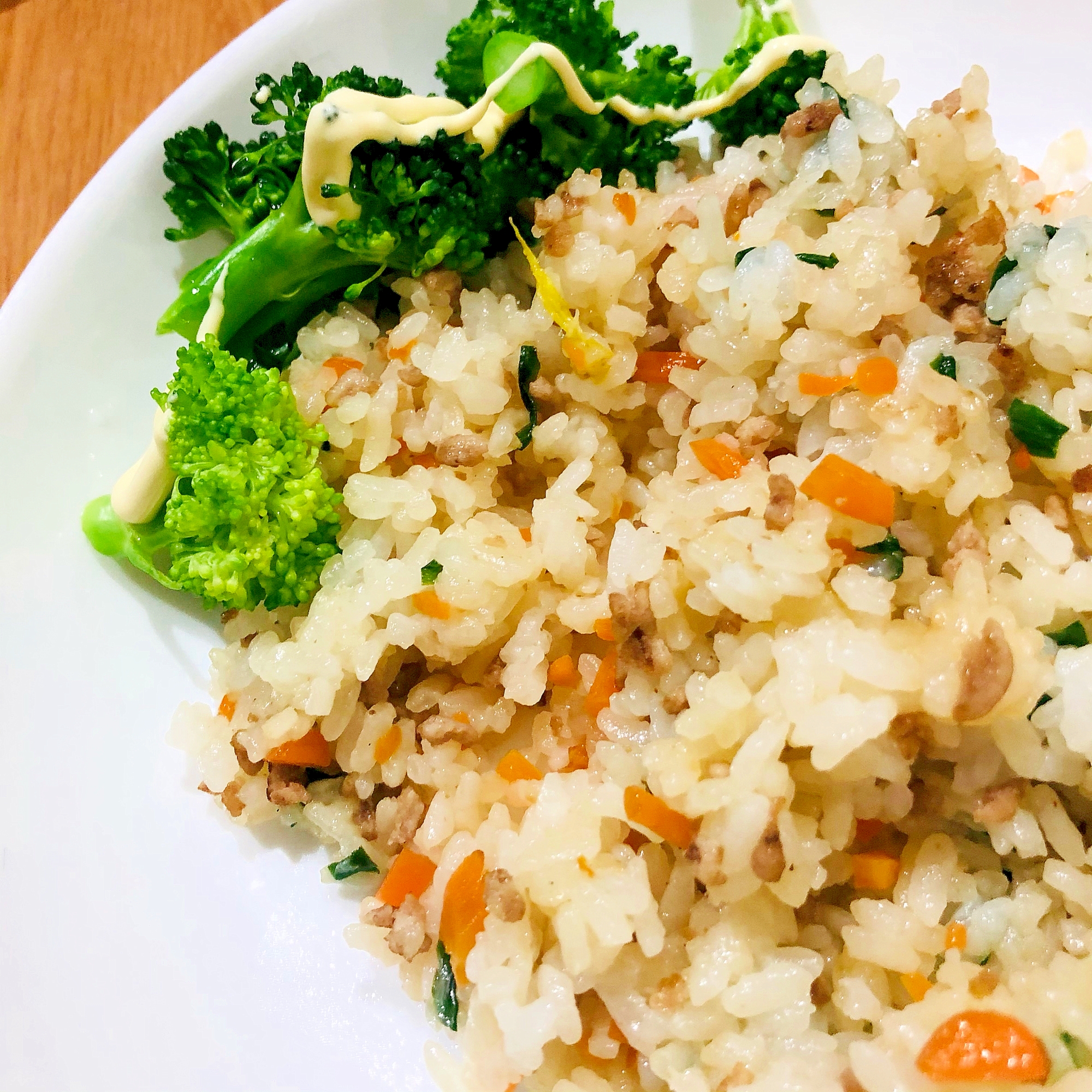 人参とひき肉のチャーハン