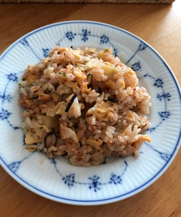 さつまいもとひじきのケチャップチャーハン