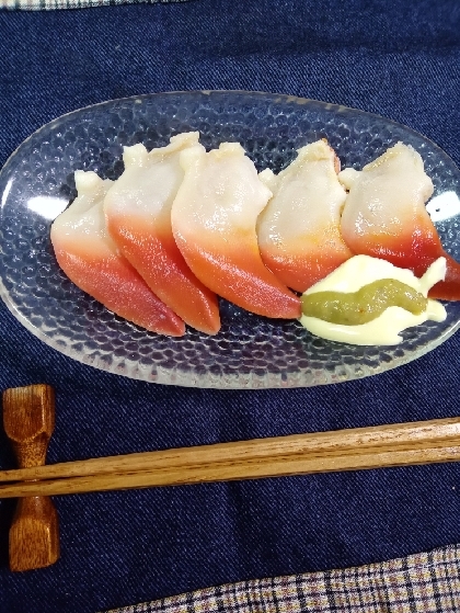 ほっき貝の刺身☆わさびマヨネーズ醤油添え