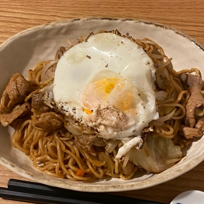 ぶたじんdeᕷ˖簡単醤油焼きそばꕤ୭*