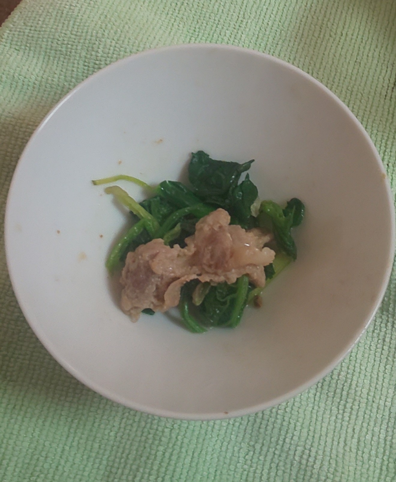 ほうれん草と豚肉炒め