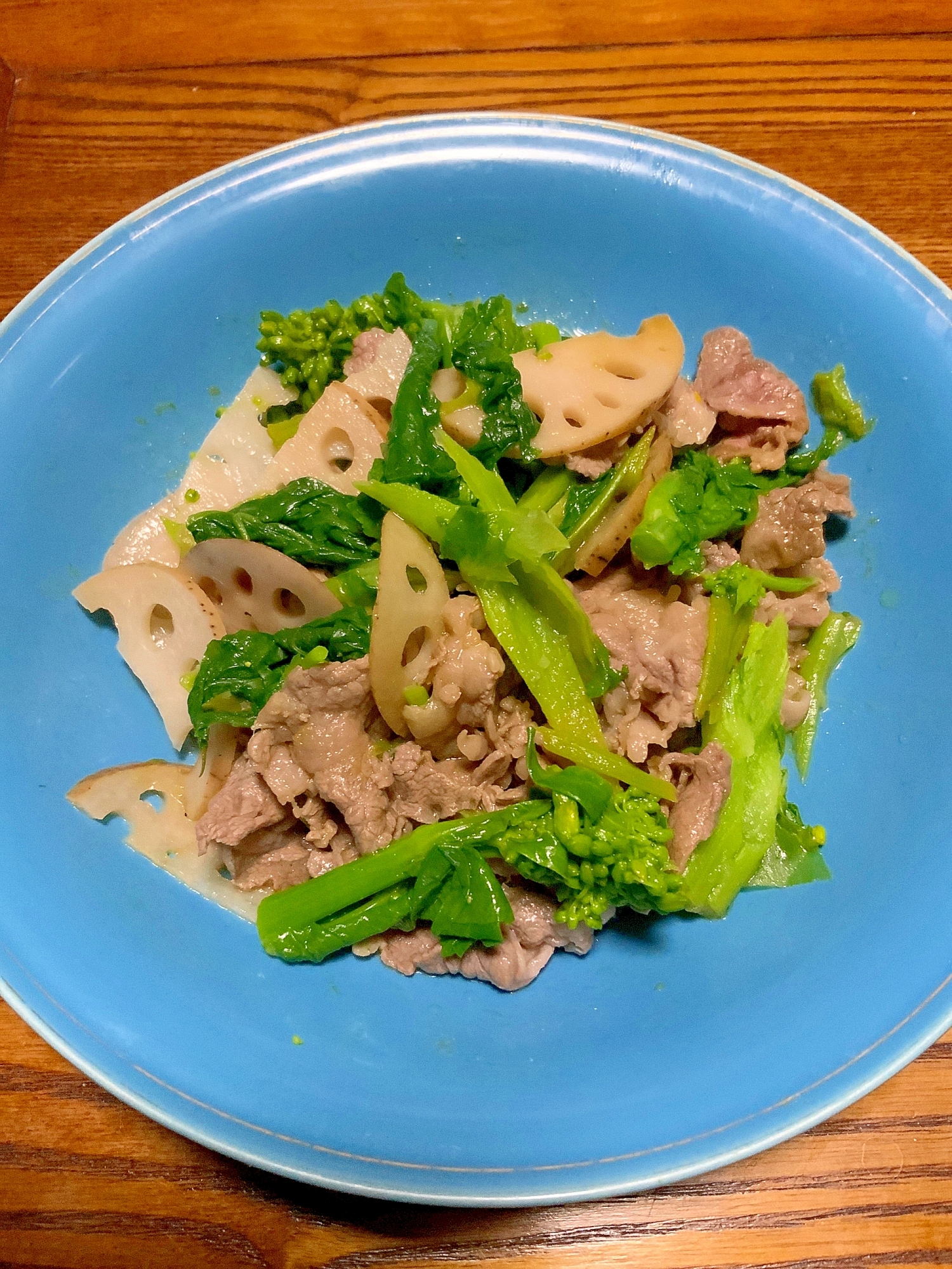 菜の花X蓮根X牛のからしサラダ　組み合わせ♡