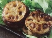 れんこんの鶏つみれはさみ焼き