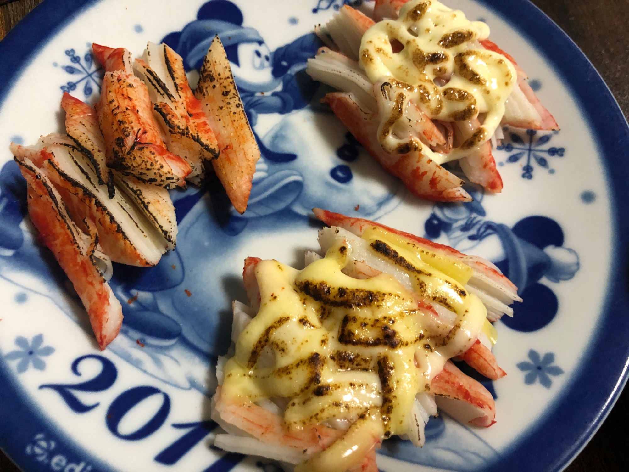 ガスバーナー使用♪炙りカニカマ豆腐3種