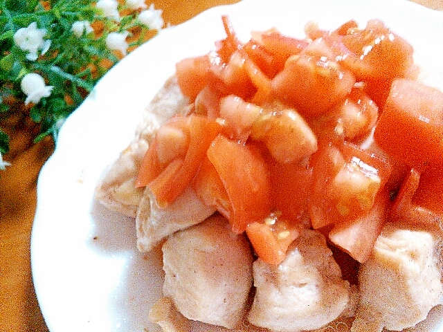 フレッシュトマトのソースでさっぱり☆鶏肉のソテー