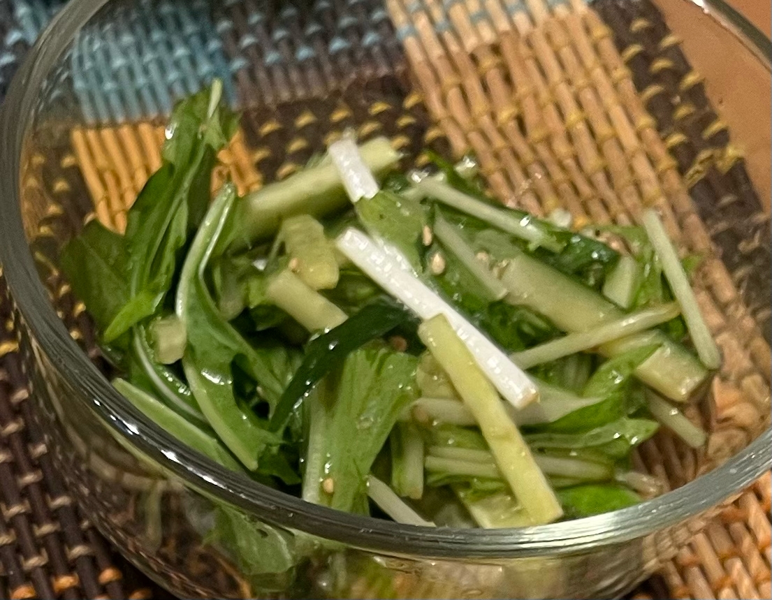水菜ときゅうりのサラダ