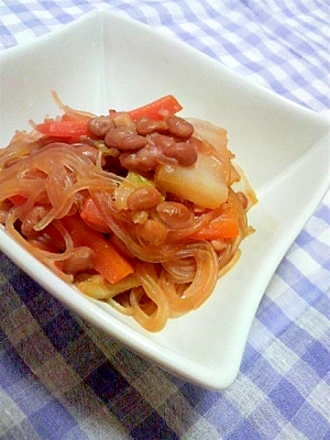 ほっこり★白菜と春雨の納豆味噌煮込み