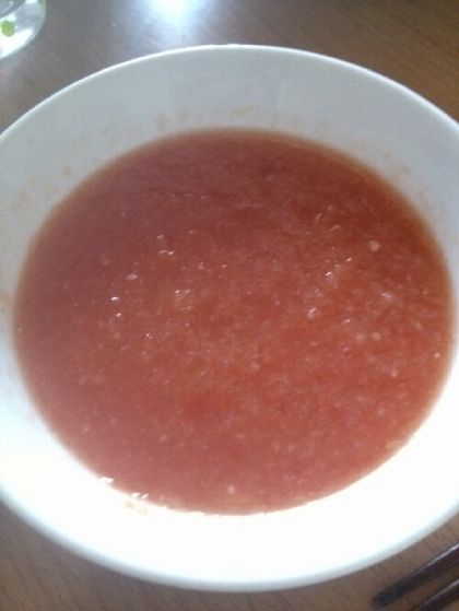 暑い時に!!冷製トマト缶のガスパチョ風スープ