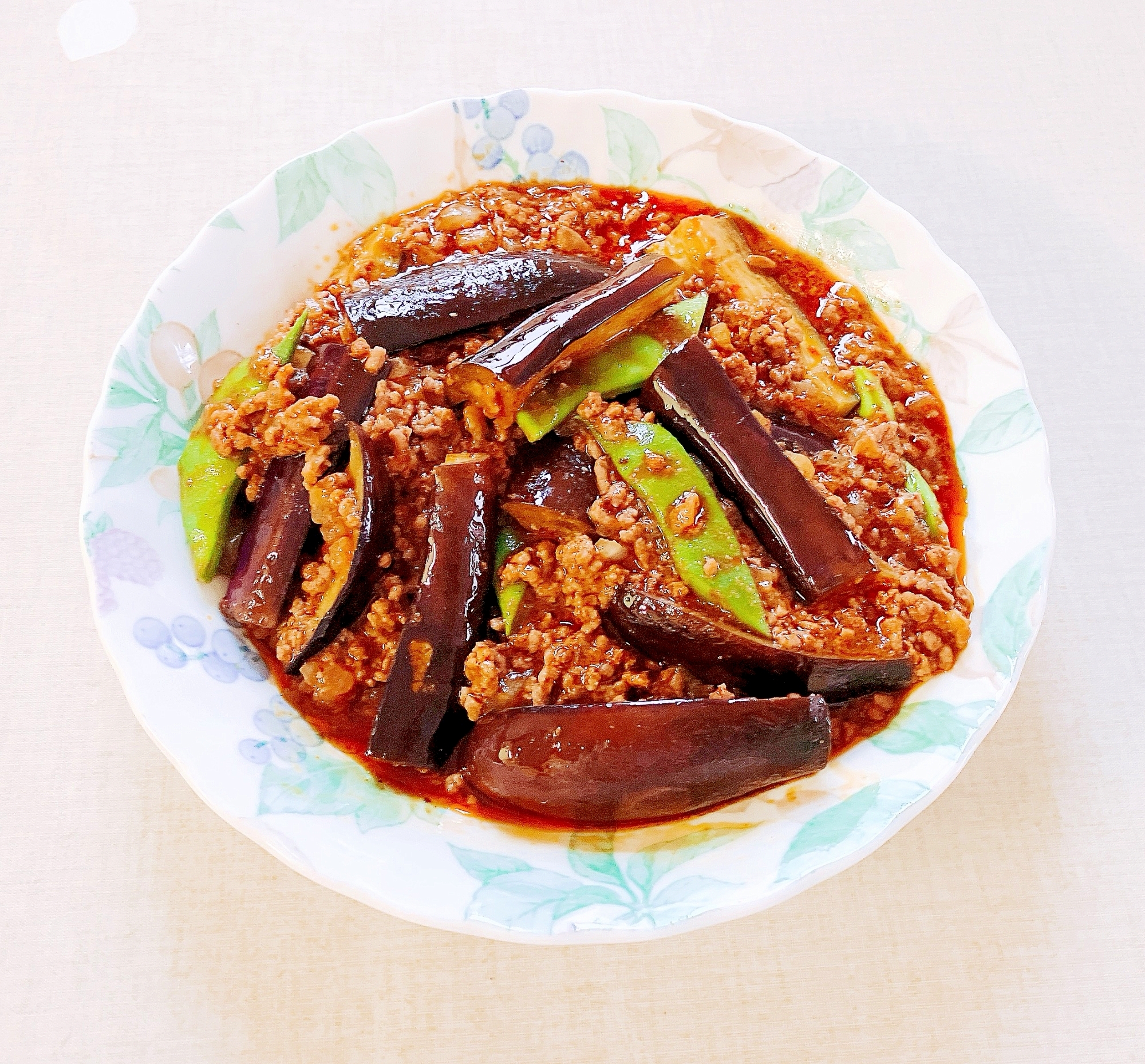 インゲン豆入り麻婆茄子