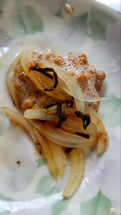 ねぎ×新玉ねぎ♪塩昆布納豆
