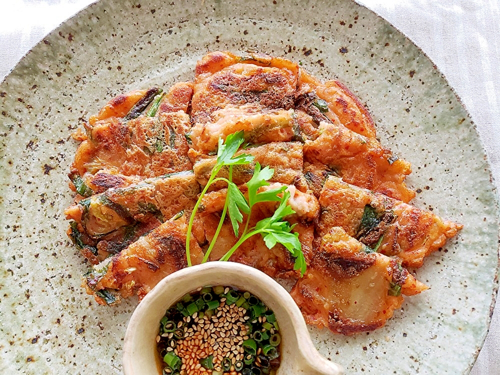 お家で簡単!カリッともっちり、キムチチヂミ