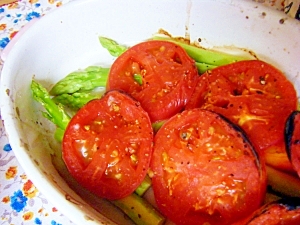 アスパラとトマトのグリル焼き