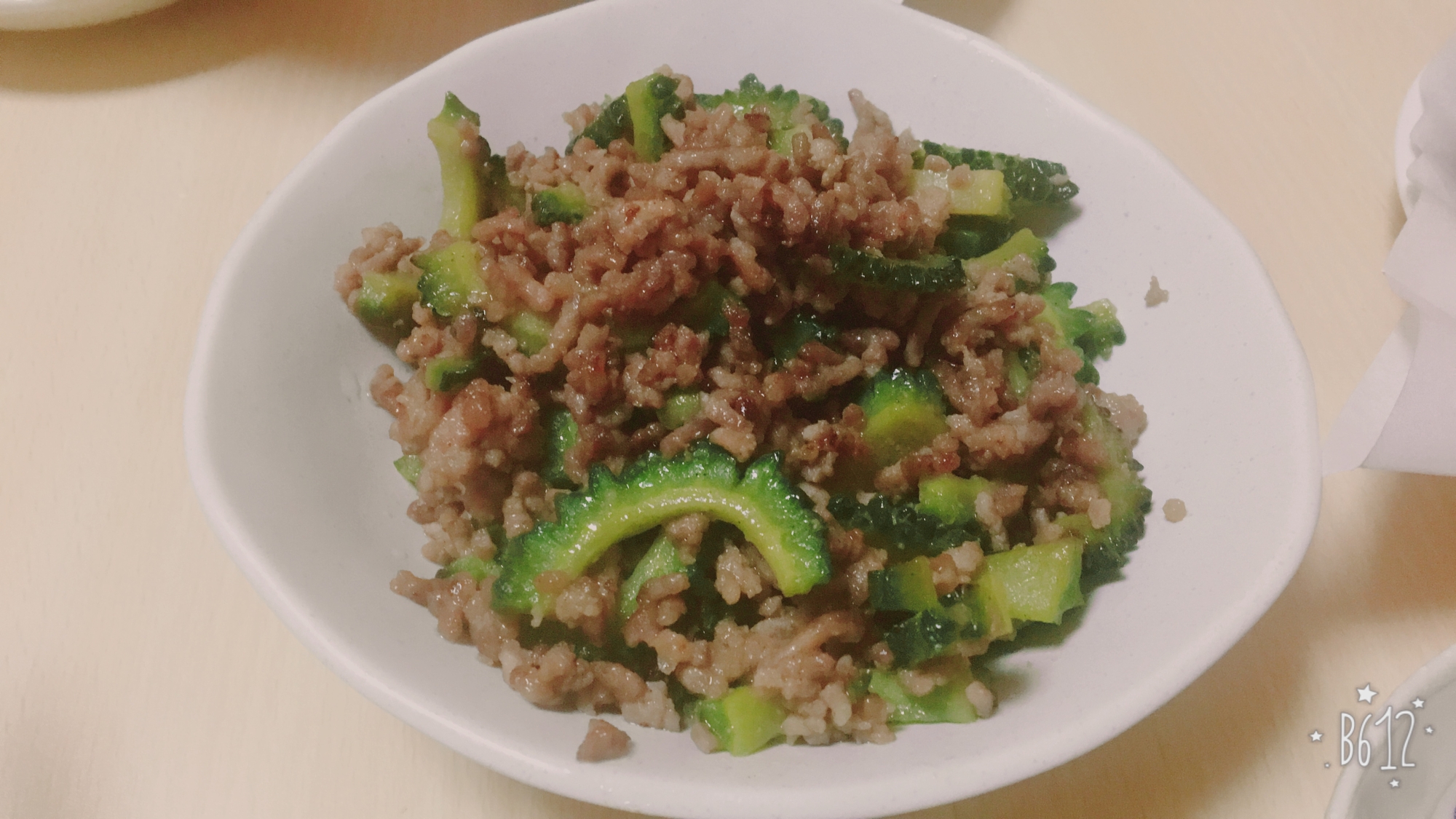 栄養抜群！ゴーヤのひき肉炒め！