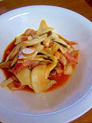 レンジで エリンギとベーコンのケチャップ炒め レシピ・作り方 by