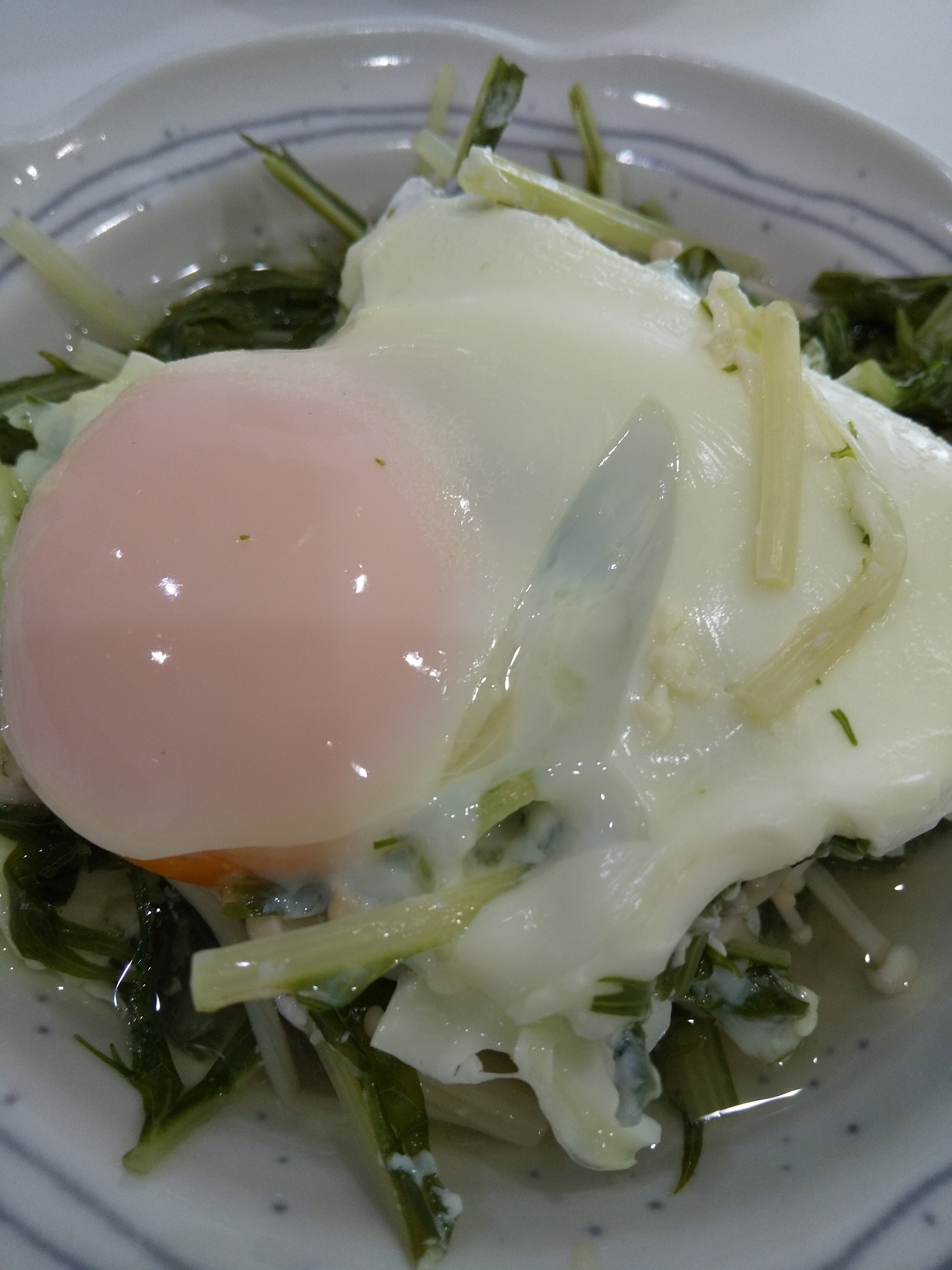 水菜と卵のさっと煮