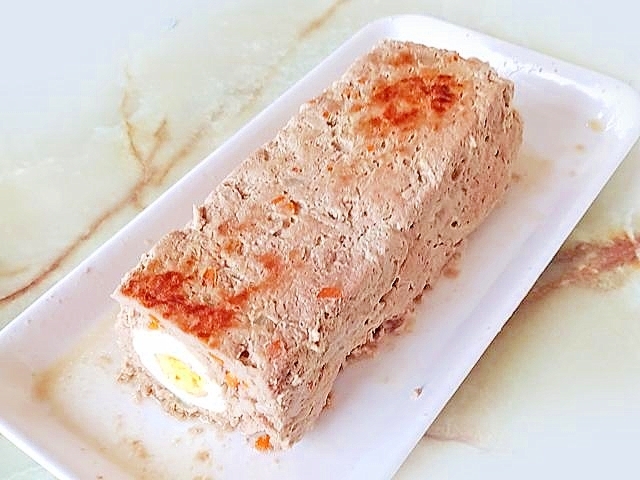 パウンド型で!卵入り!野菜多めのミートローフ♪