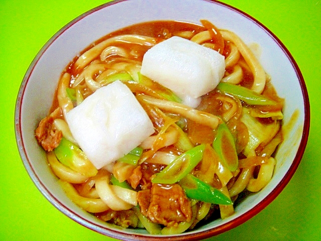 焼き餅乗せ♪力カレーうどん