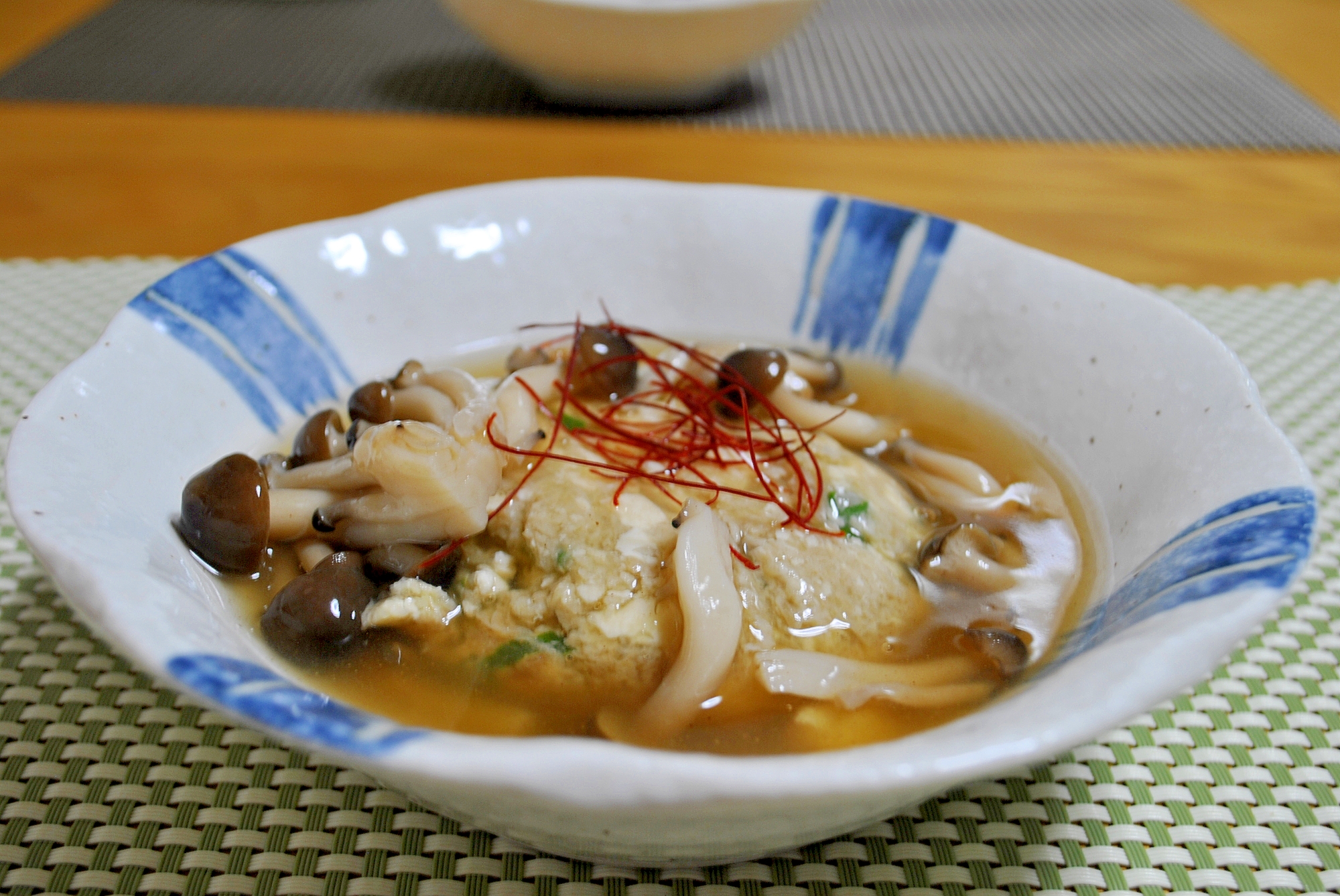 蓮根饅頭きのこあんかけ