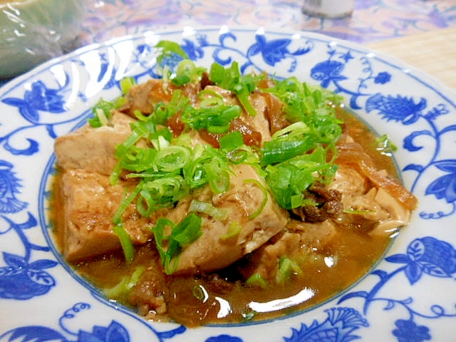 牛丼の残り汁で、豆腐煮