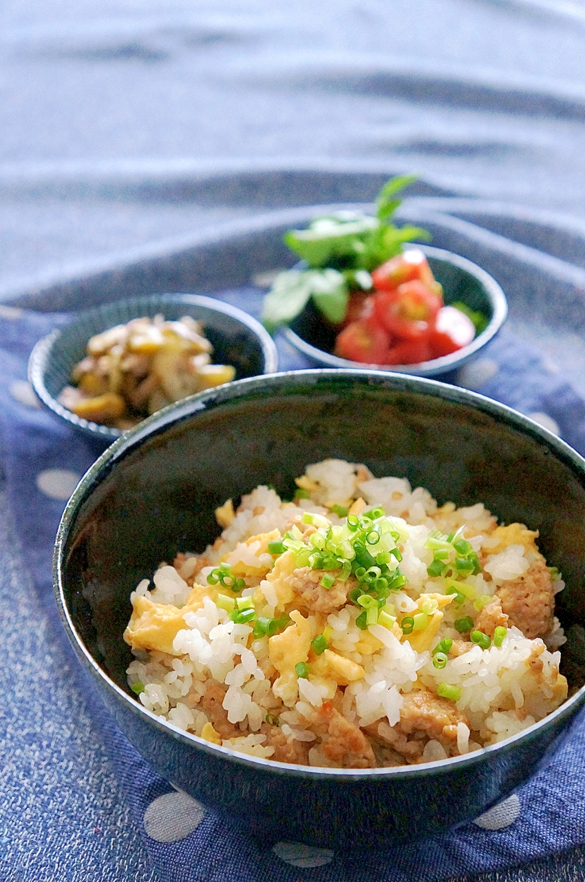 しそ梅風味のそぼろ混ぜごはん♪