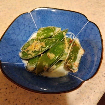 スナップエンドウのおかかマヨネーズ和え