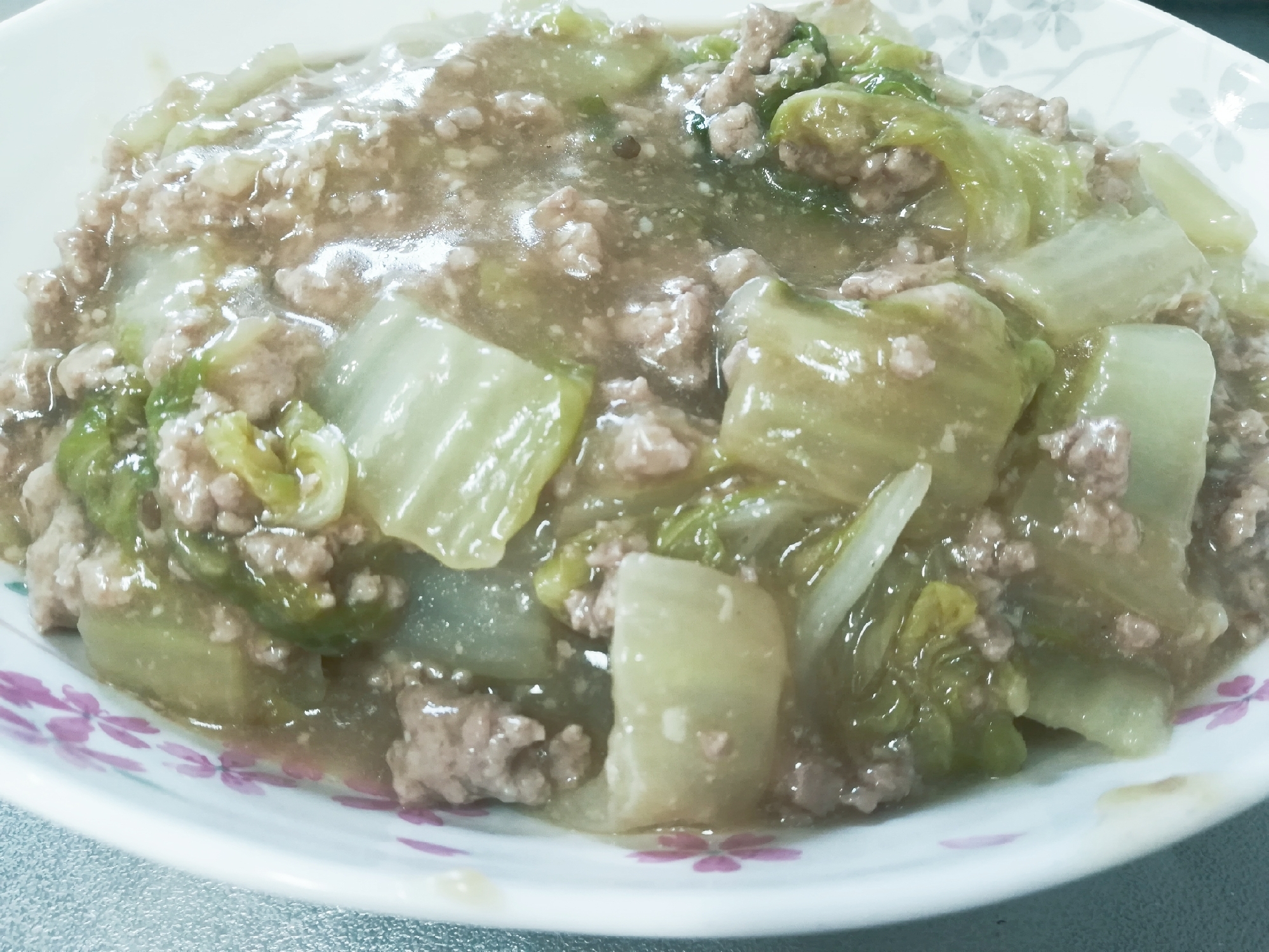 白菜とひき肉のだし煮