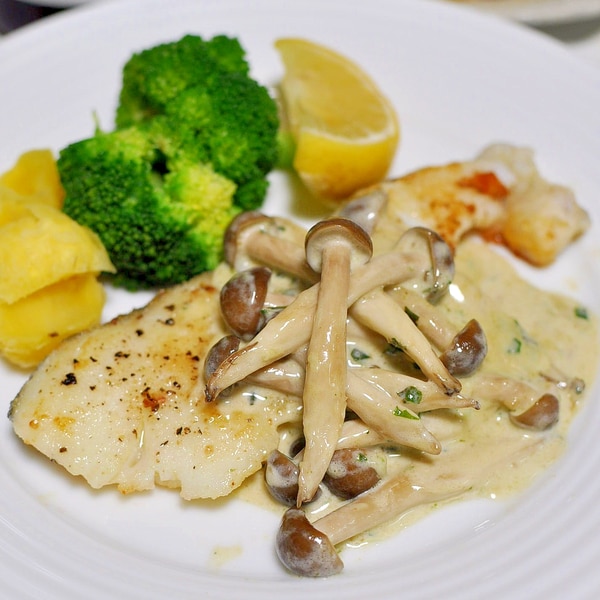 鱈のムニエル きのこバジルクリームソース レシピ 作り方 By ねこすけ 楽天レシピ 鱈のムニエル きのこバジルクリームソース レシピ 作り方 By ねこすけ 楽天レシピ