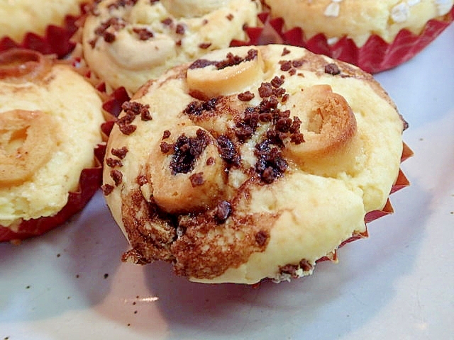 バームロールとチョコクランチのカップケーキ