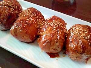 肉巻きおにぎりチーズin レシピ 作り方 By ねこまめたぬき 楽天レシピ