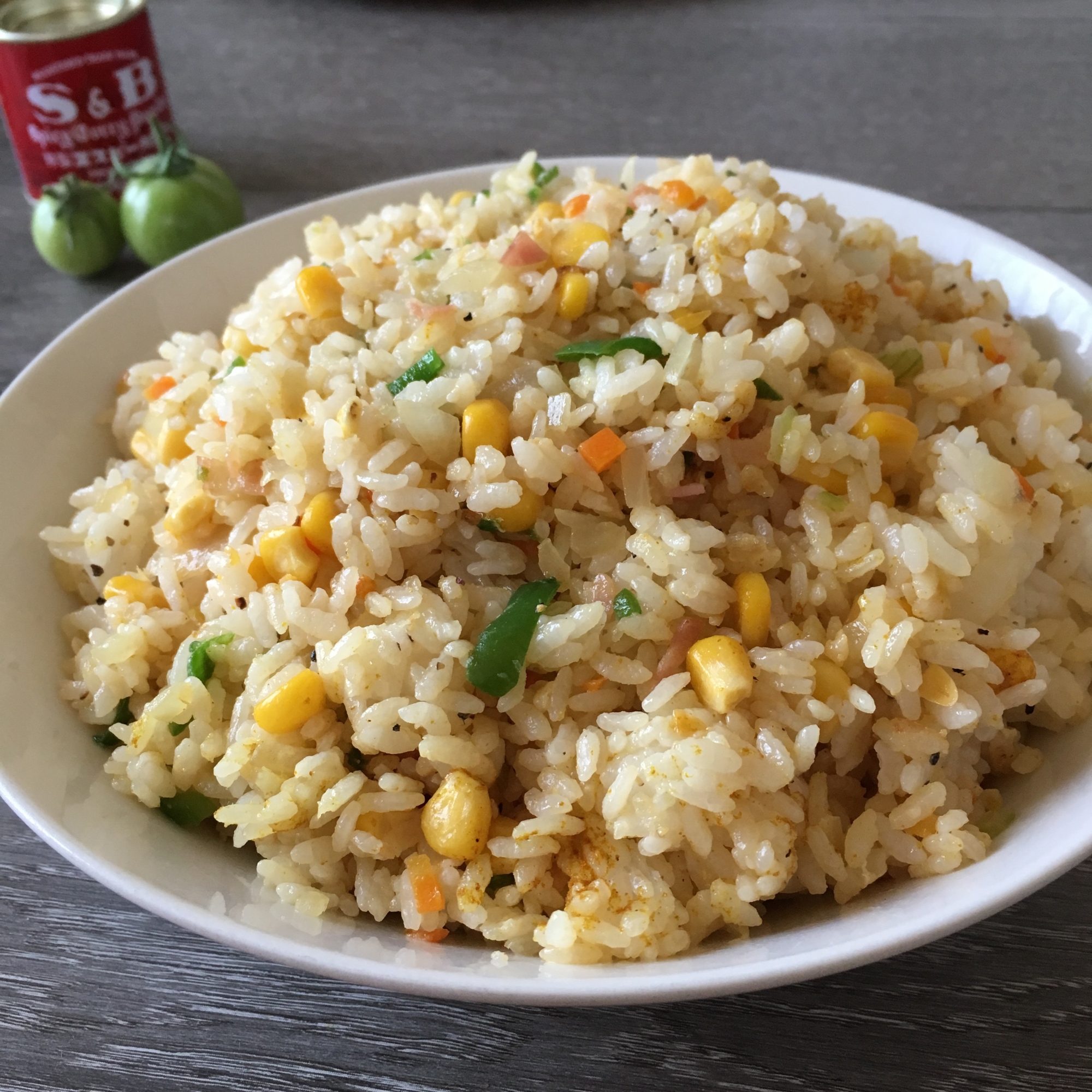 カレー風味のたっぷり野菜の炒飯♪