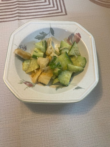きゅうりとお揚げの酢の物